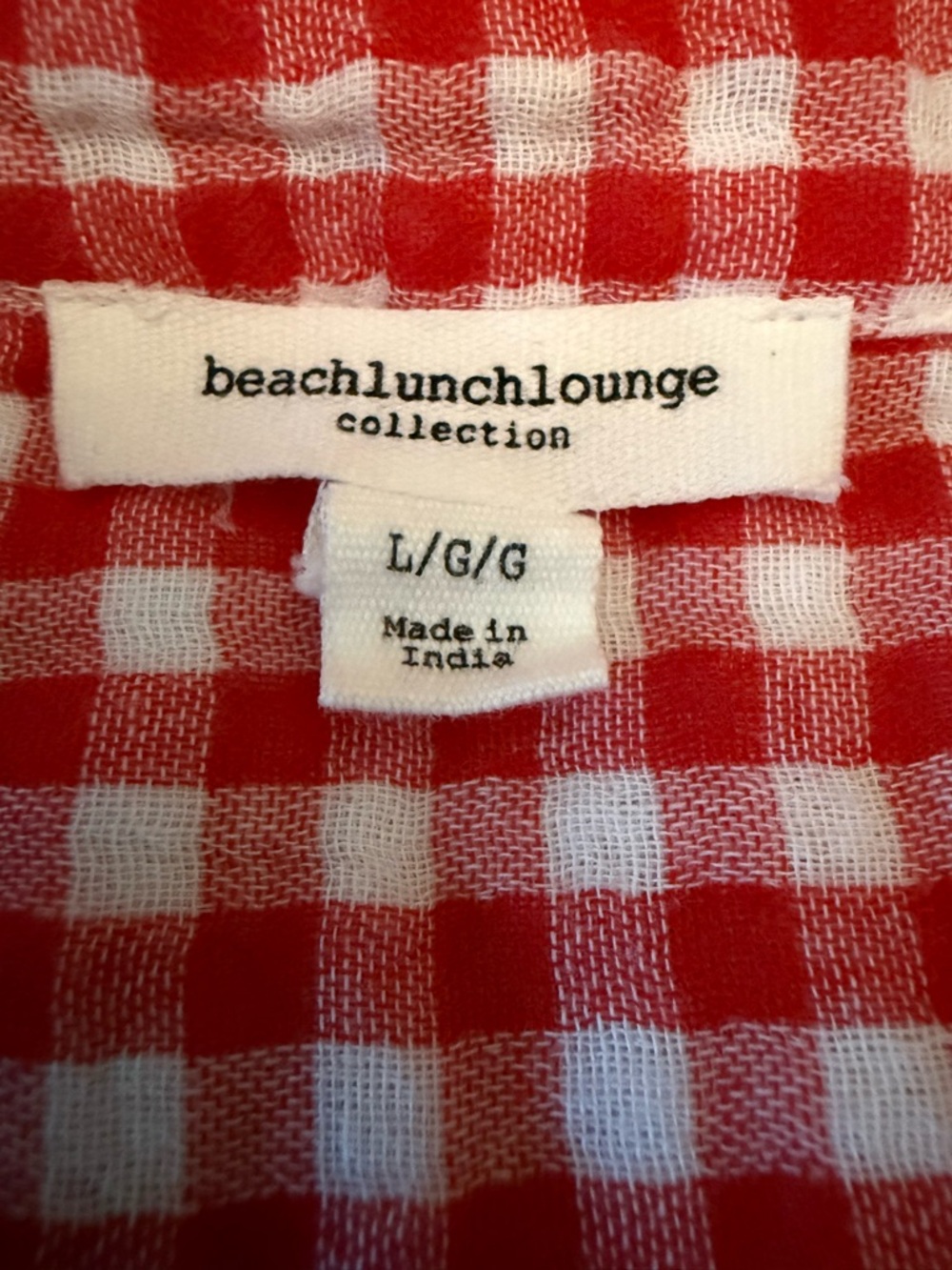 beachlunchlounge Cotton Cropped Tie Red and White Gingham Top Shirt Summer - Picture 6 of 10